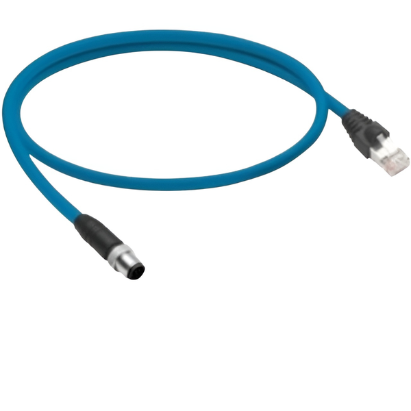 XY-142M4D15050-ECN: 5m Shielded M12 D-Coded to RJ45 CAT5e Cordset