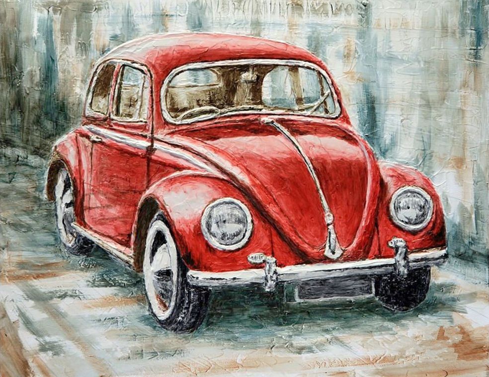 Diamond Painting DIY Kit_50cm x 40cm–Volkswagen Illustration IP100 ...