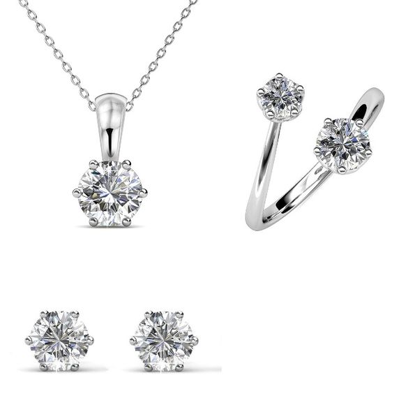 Crystalize 925 Silver April Birthstone Set with Swarovski® Crystals