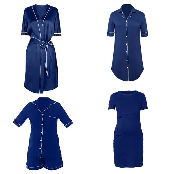 Hannah Grace Maternity Navy Summer Hospital Sets image
