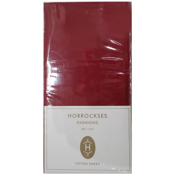 Horrockses Fitted Sheet - 144TC - Crimson