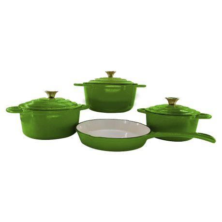 Segretto Cookware Enamel Dutch Oven Cast Iron with Handle Verde Chiaro  (Light Green) 1.7 Quarts Enameled Cast Iron Dutch Oven with Lid Oven  Cookware