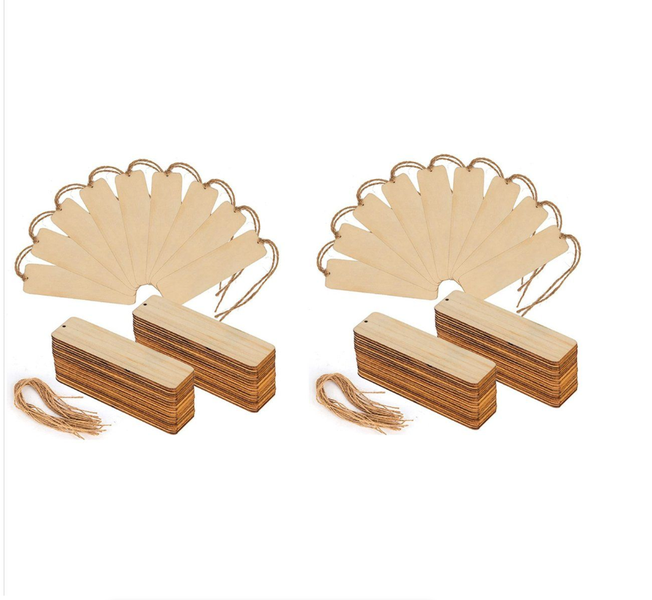 Wooden Blank Bookmarks Wooden Hangtags Hangtags 50PCS