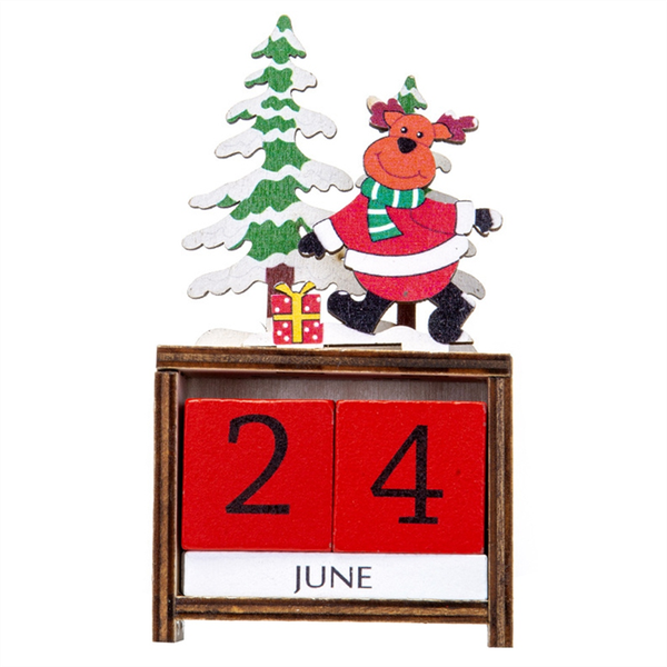 Merry Christmas Wooden Painted Santa Calendar Xmas Ornaments Christmas Deco