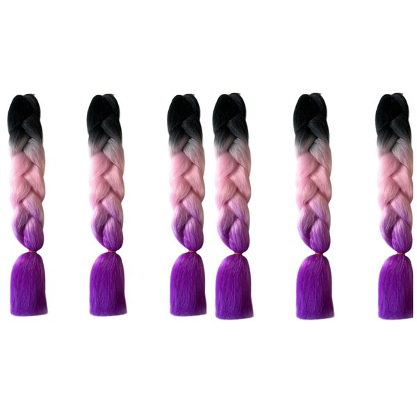 Three-Tone Ombre Braiding Hair - Cotton Candy Sensation - C3