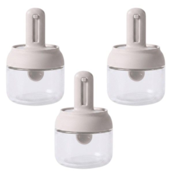 3 Pack - Seasoning Bottle With Telescopic Spoon - White