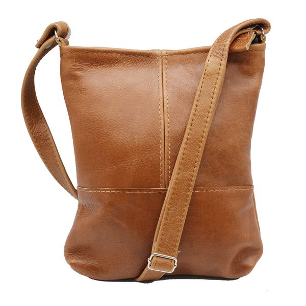 Minx Genuine Leather Get up and Go Handbag - Ginger