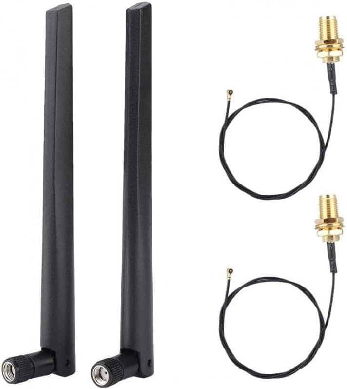Dual Band WiFi Antenna & Cable Set Compatible with Desktop Motherboard Network Cards