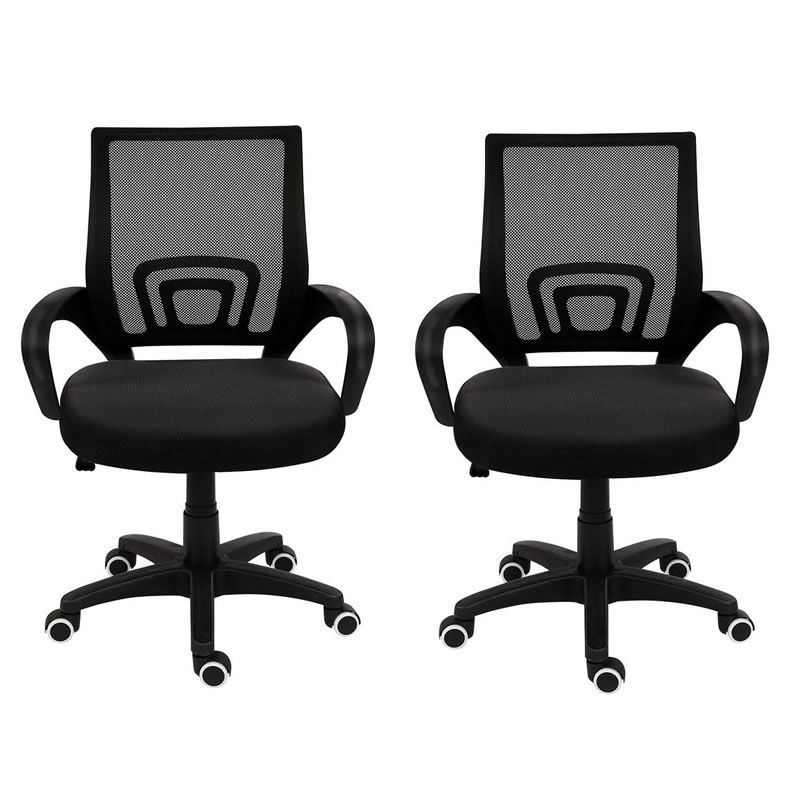 Set Of 2 Ergonomic Mid Back Mesh Office Chairs Shop Today Get It   S Zoom.file