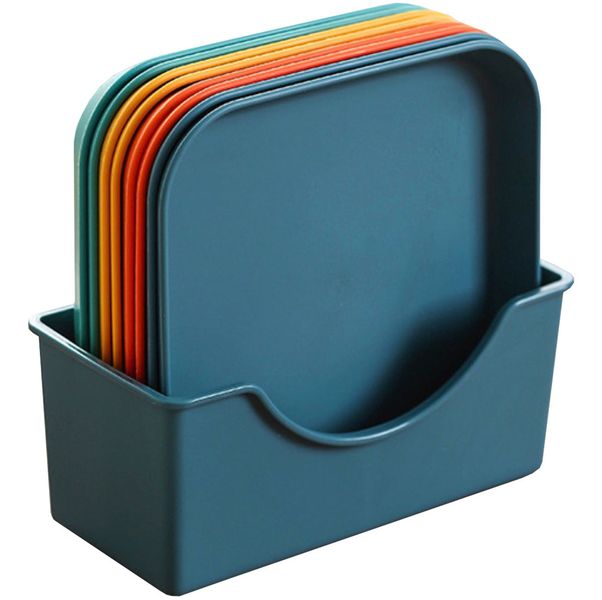 Snack Plate Square Style - Blue - Set of 8