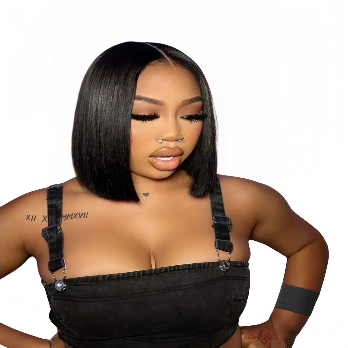 Marigold 10-inch Bob Full Frontal Straight Wig Human Hair