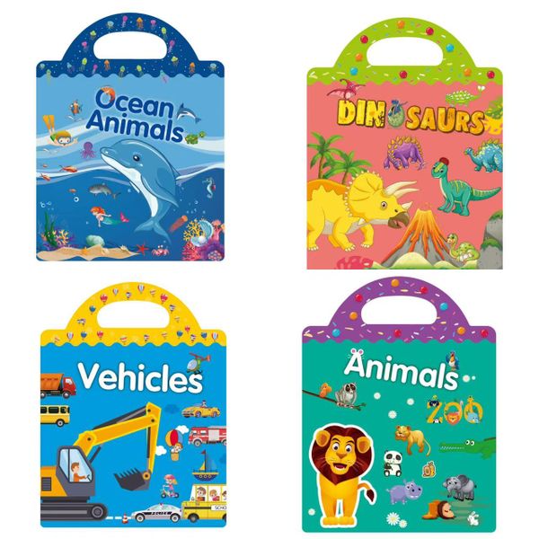 4 Themes Reuesable Jelly Sticker Books