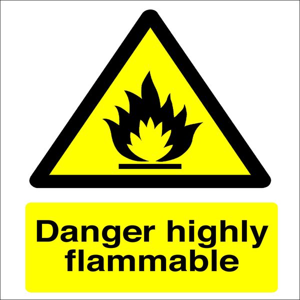 Danger Highly Flammable Sign-290x290mm