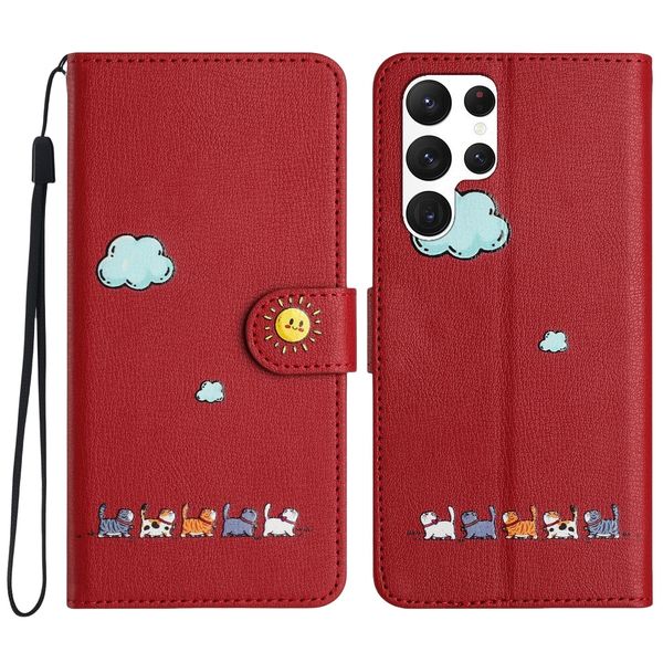 Leather Case with Card Holder Compatible with Samsung Galaxy S25 S24 Ultra