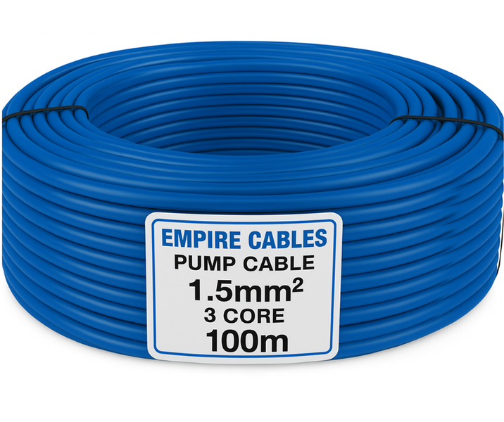 Pump Cable 1.5mm x 3 Core Blue - 100m Roll