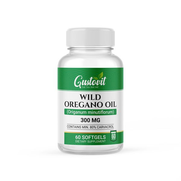 Gustovit Wild Oregano Oil Capsules 80% Carvacrol 60 Softgels 300mg