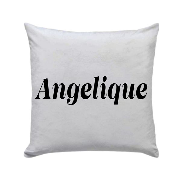Angelique - Cushion /Pillow With Vinyl Letters Gift/Present - 30 x 30cm