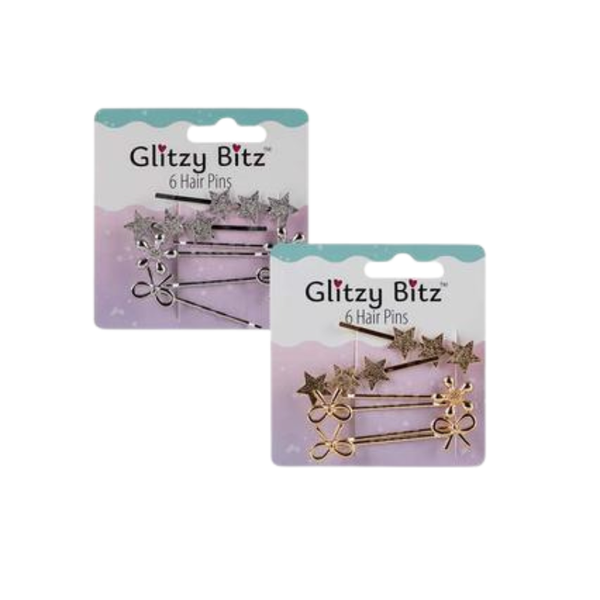 Hair Fashion Pins Assorted 6pce - 2 Pack