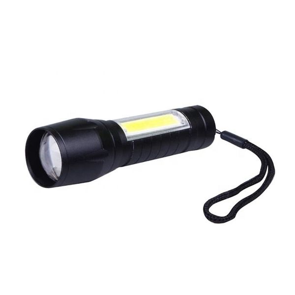 Mini Flashlight With LED Strip USB Rechargeable Torch And Zoomable Function