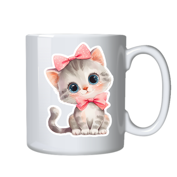 Kitten Cat 17 Kawaii Sticker Theme Mug Cup Birthday Christmas Gift 502