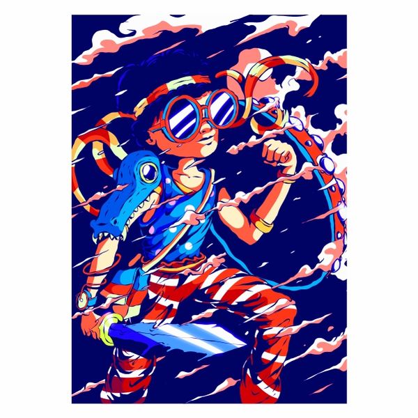Smoke Pop Warrior Abstract - A1 poster