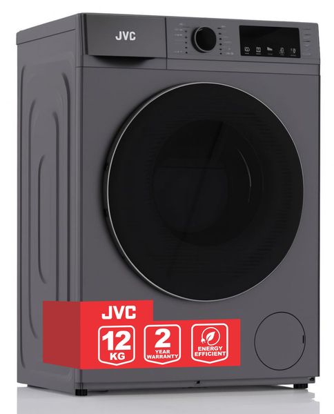 JVC 12KG Silver Front Loader Washing Machine Model WG-NLDF12H5S