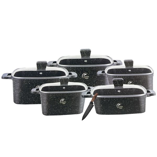 11Pieces Set - Die Cast Marble Coating Aluminum Granite Nonstick Cookware Sets