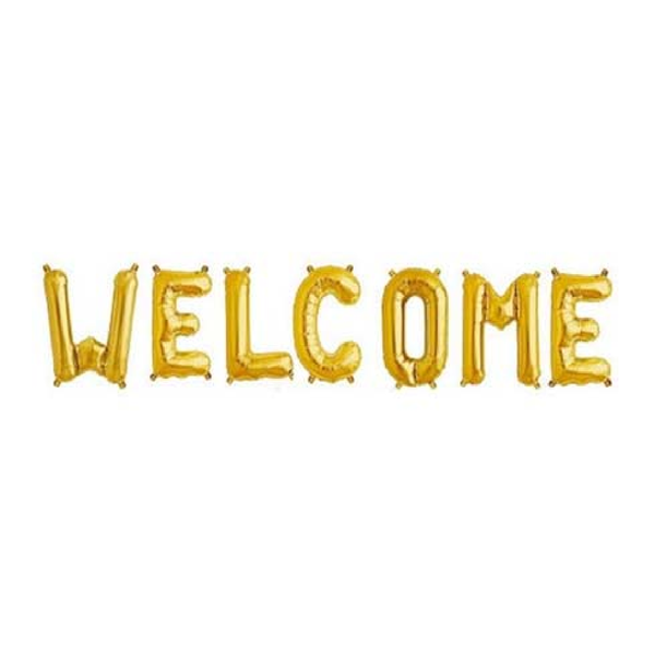 16" Welcome Foil Letter Balloons - 7pc Set for Parties &amp; Celebrations
