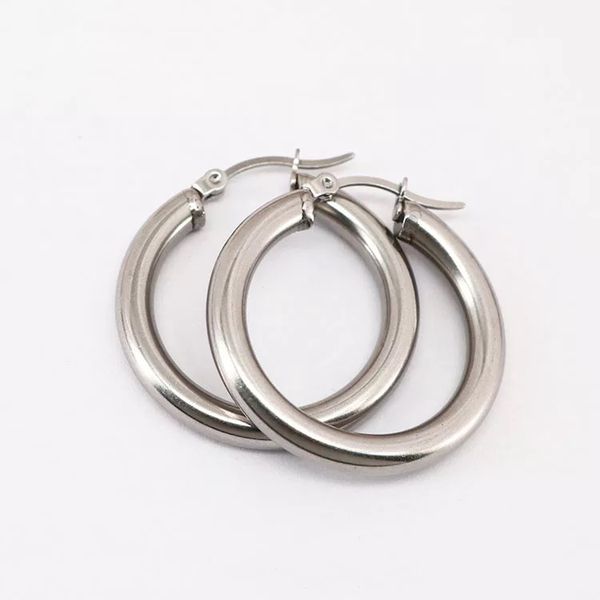 30mm Round C Hoop Thick Earrings | Gift