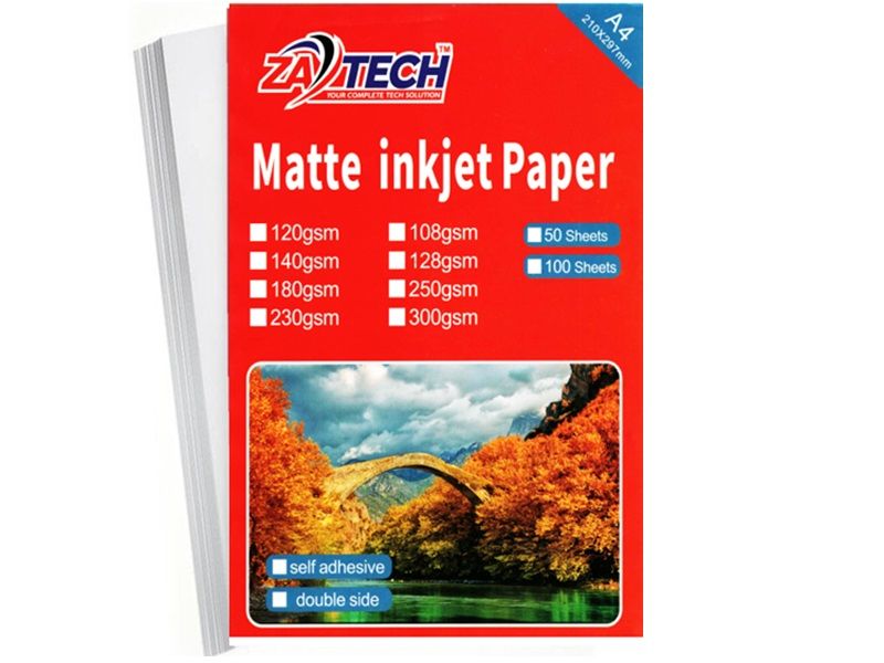Zatech A4 Professional Matte Inkjet Photo Paper - Pack of 50
