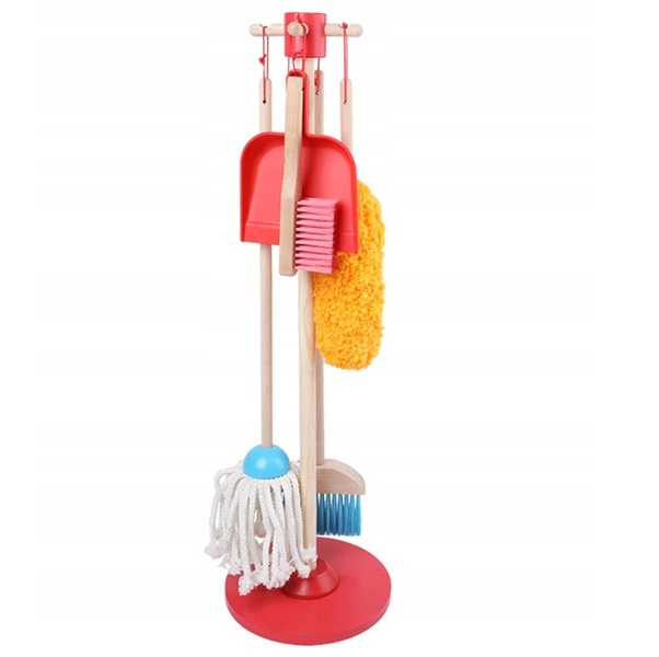 Children Wooden Cleaning Set Cleaning Tools Kids House Cleaning Toys