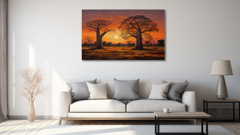Canvas Wall Art - Majestic Baobabsat Dusk - HD0412
