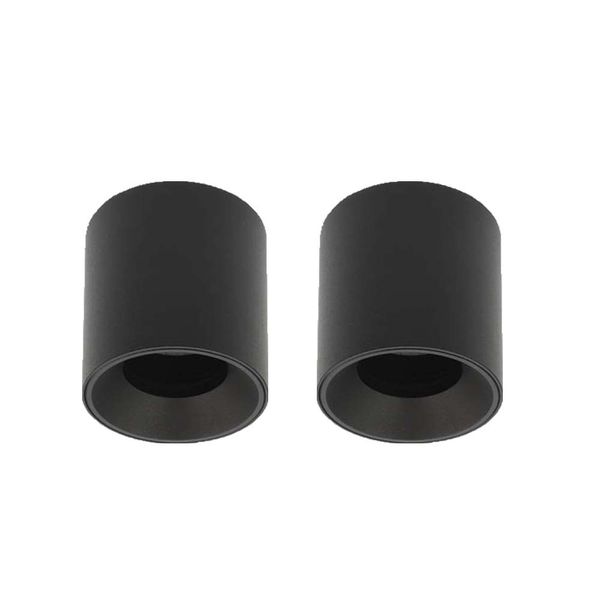 Vito Downlight Fixture Surface Mounted Ola S11-D85MM Black &amp; Black Set of 2