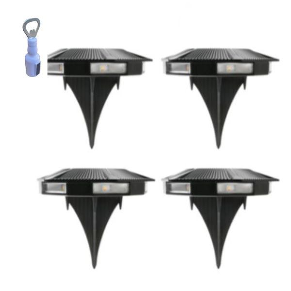 Outdoor Solar Sensor Ground or Wall Light with Opener - 4 Pack