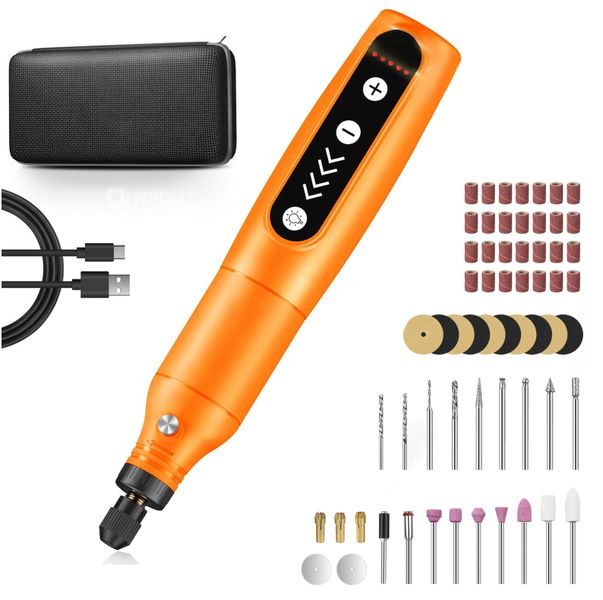 Mini Cordless Rotary Tool, 3.7V USB Rechargeable, 61 Accessories, DIY Kit