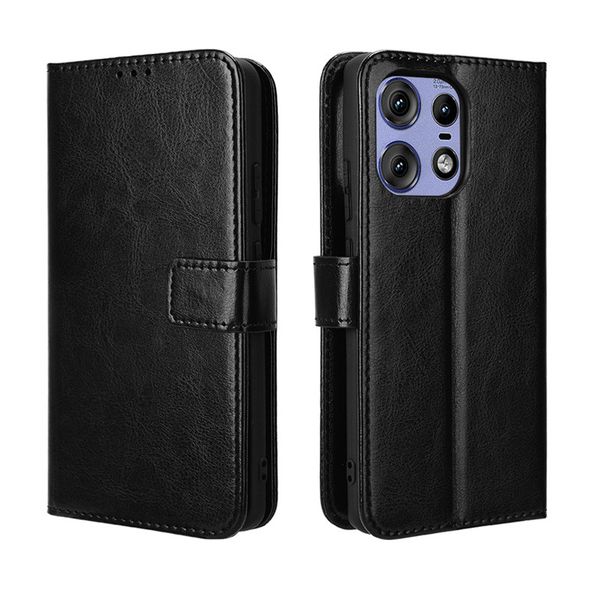 Crazy Horse Pattern Leather Case Compatible With Motorola Edge 50 Pro 5G