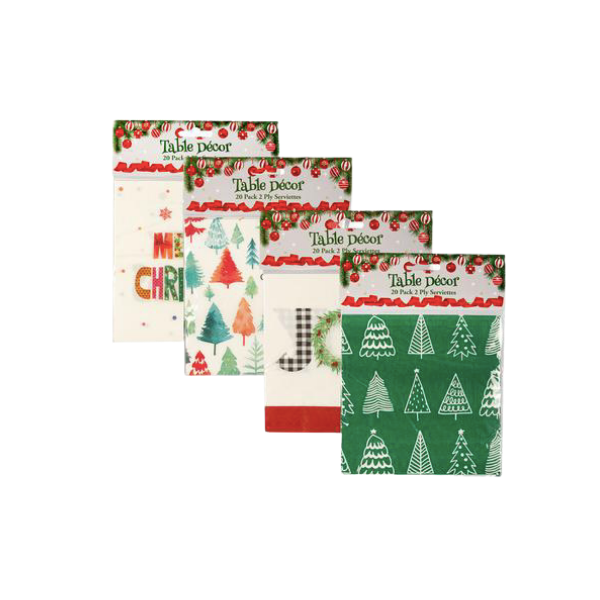 Stationary - Christmas Decorations Serviettes - Pack of 4