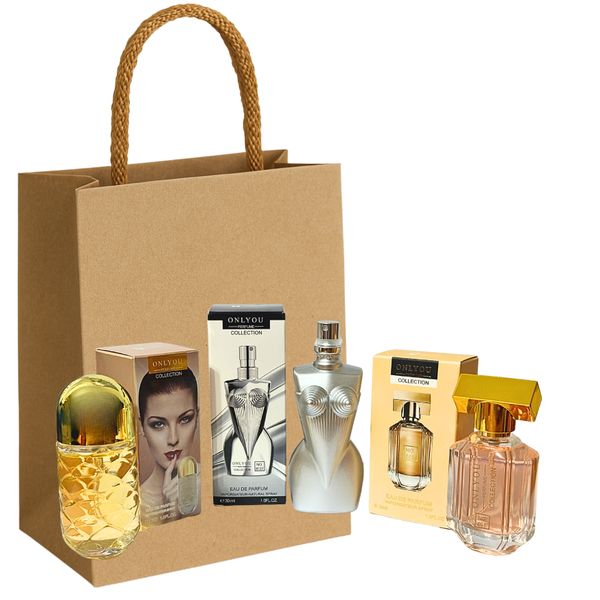 Onlyou Gold, No. 8127 &amp; No. 861 | 3 Perfume Set for Women &amp; GiftBag COMBO