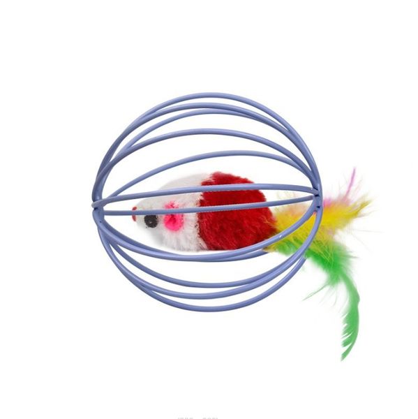 Pet Cat Ball - Shaped Cage Mouse Toy, Wobbler Ball Cat Teaser Wand