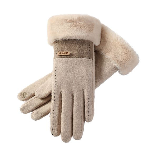 Women's Winter Cashmere Warm Gloves - Khaki