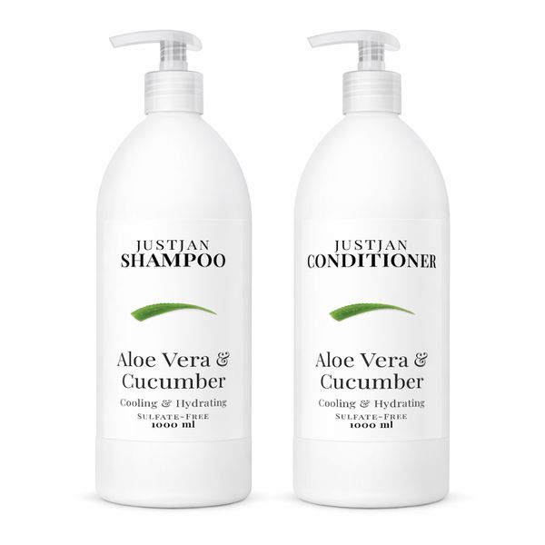Justjan Aloe Vera &amp; Cucumber Shampoo &amp; Conditioner Set - 1L + 1L