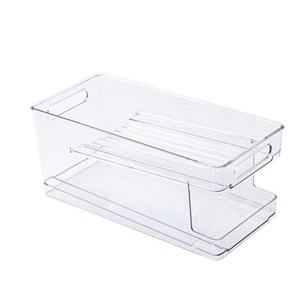 In-Fridge Tall Bins -Stackable Containers for Organizing Cans of Soda