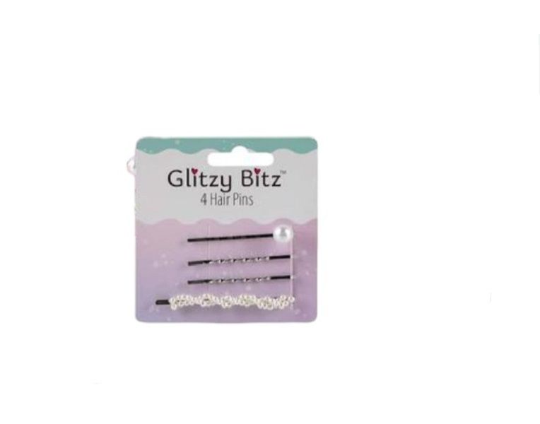 Glitzy Bitz - 4 Piece Assorted hair Pins x 4