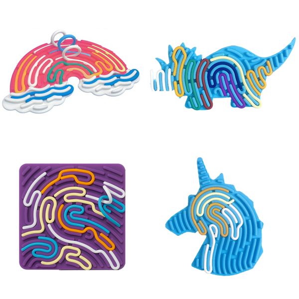Sensory Activity Board Silicone Fidget Toys Stress Relief And Puzzle - 4 Piece