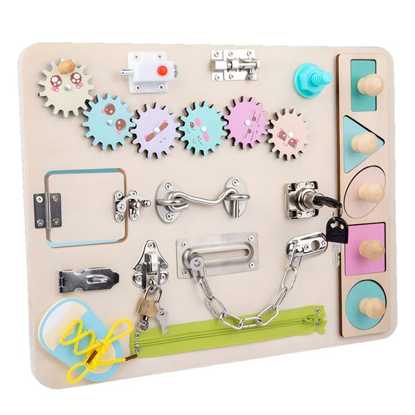 Sensory Busy Board For Toddlers , Kids Busy Board, Wooden Sensory Toys