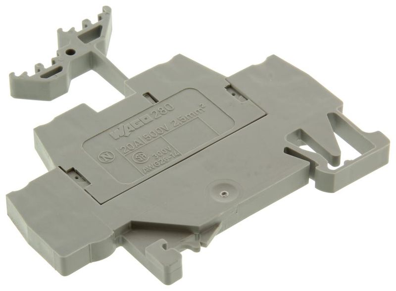Wago (870-501) DIN Rail Mount Terminal Block, 4 Ways, 28 AWG, 12 AWG
