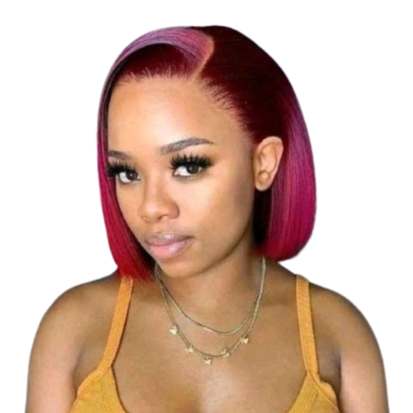Full Frontal Maroon Brazilian Human Hair Wig "8".