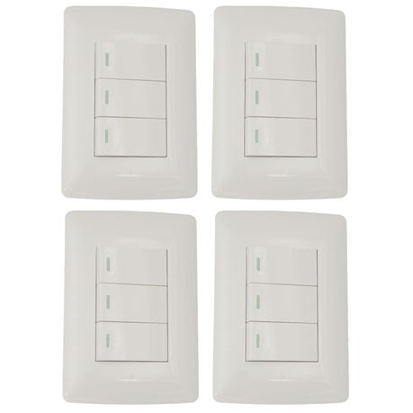 Hello Today White 3 Lever 1 Way Light Switch - 4 Pack Image