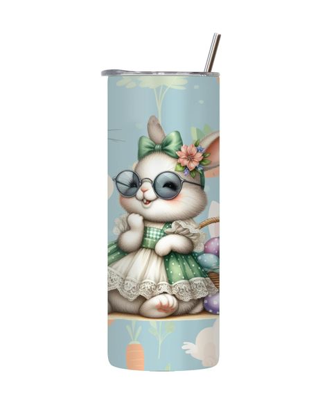 Sweet 20 Oz Tumbler with Lid Straw Trendy Easter Graphic Design Present 086
