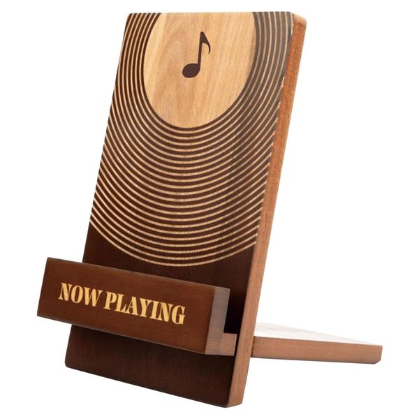 Record Storage Holder Wood Display Stand Home Decor Organizer- Holds 3 LPs